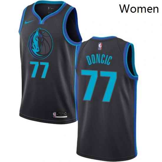Womens Nike Dallas Mavericks 77 Luka Doncic Swingman Charcoal NBA Jersey City Edition